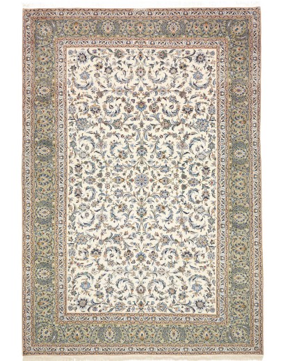 Tappeto Kashan Persia bianco grigio 245x350