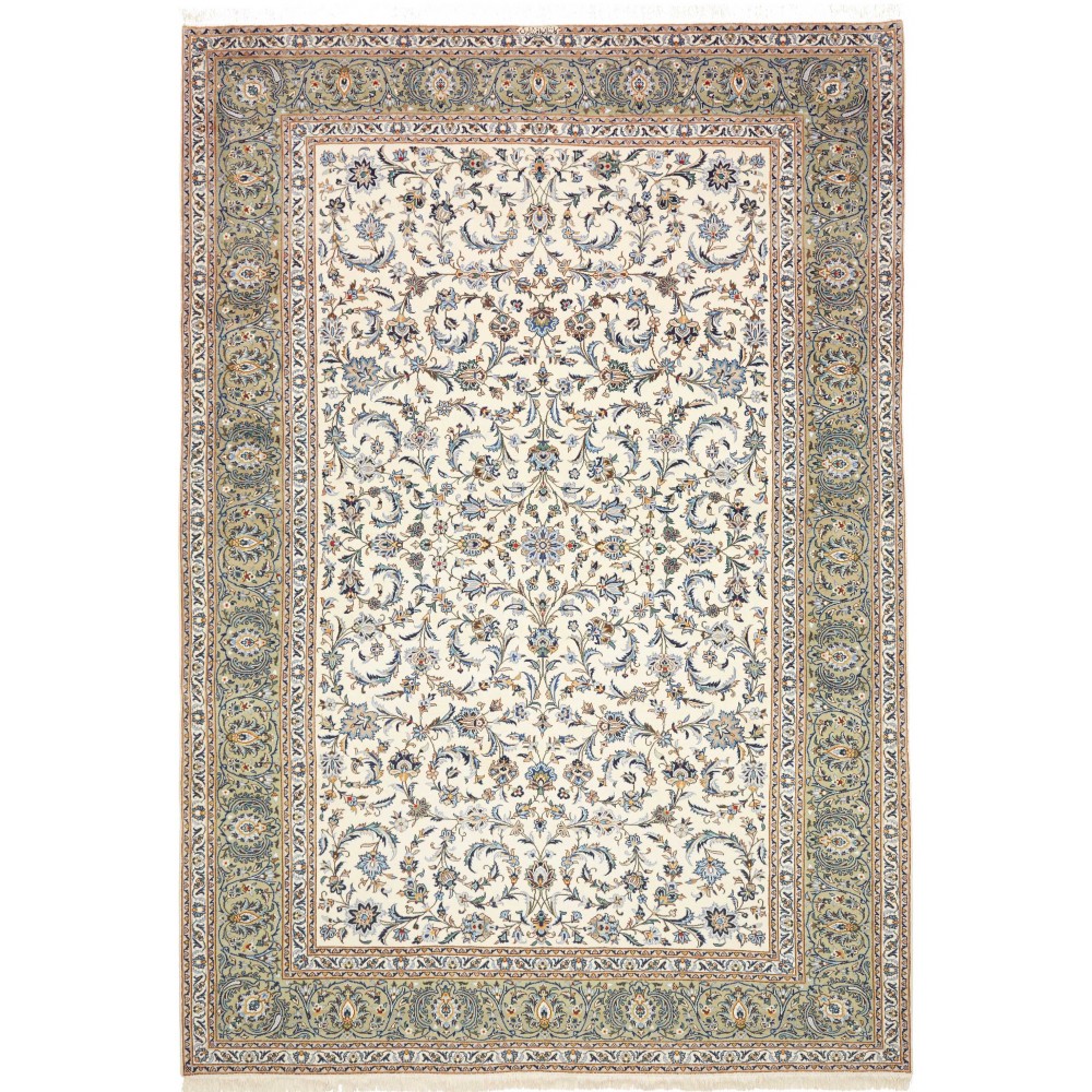 Tappeto Kashan Persia bianco grigio 245x350