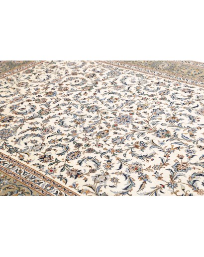 Tappeto Kashan Persia bianco grigio 245x350