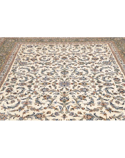 Tappeto Kashan Persia bianco grigio 245x350
