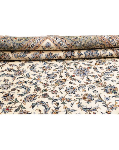 Tappeto Kashan Persia bianco grigio 245x350