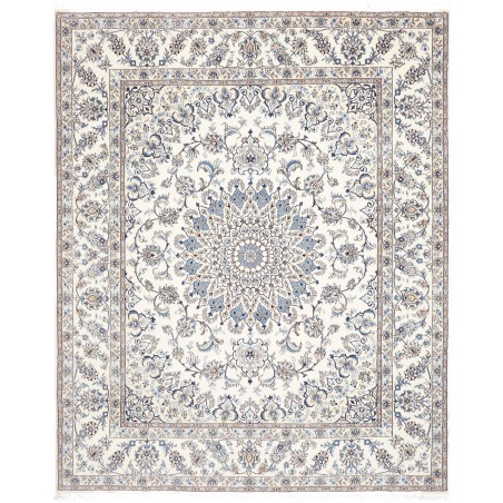 Tappeto Nain Kashmar Persia bianco grigio 244x296