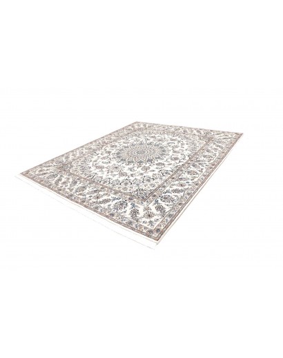 Tappeto Nain Kashmar Persia bianco grigio 244x296