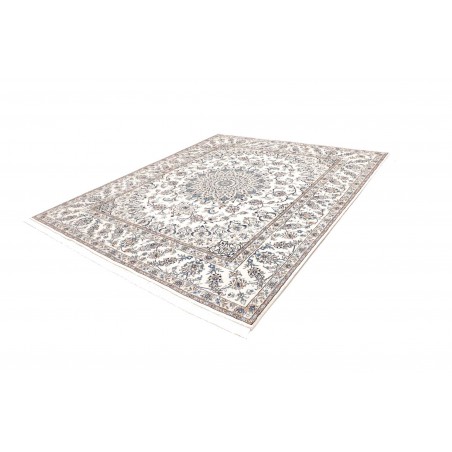 Tappeto Nain Kashmar Persia bianco grigio 244x296