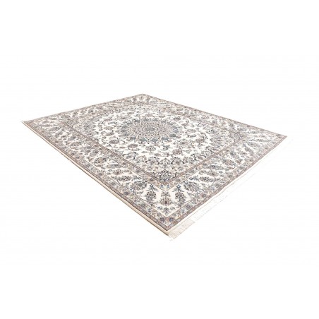 Tappeto Nain Kashmar Persia bianco grigio 244x296