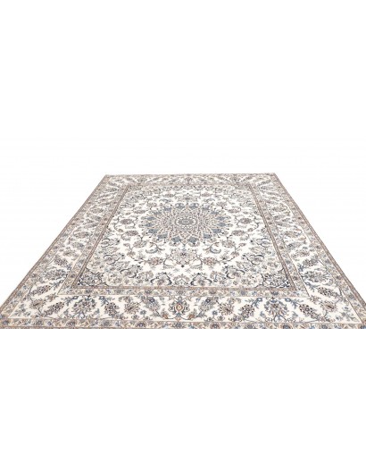 Tappeto Nain Kashmar Persia bianco grigio 244x296