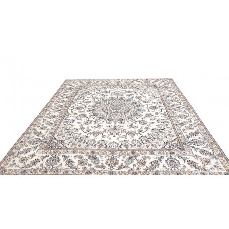 Tappeto Nain Kashmar Persia bianco grigio 244x296