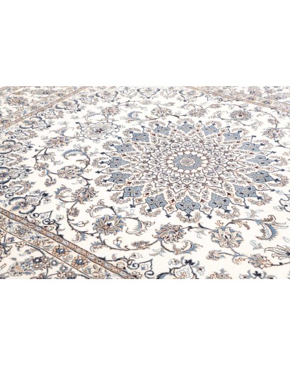 Tappeto Nain Kashmar Persia bianco grigio 244x296