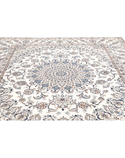 Tappeto Nain Kashmar Persia bianco grigio 244x296