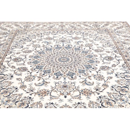 Tappeto Nain Kashmar Persia bianco grigio 244x296