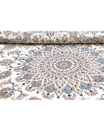 Tappeto Nain Kashmar Persia bianco grigio 244x296