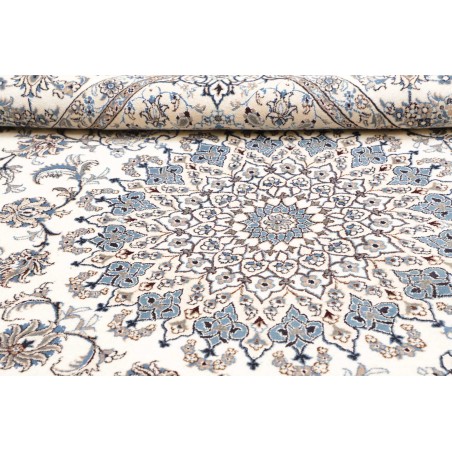 Tappeto Nain Kashmar Persia bianco grigio 244x296