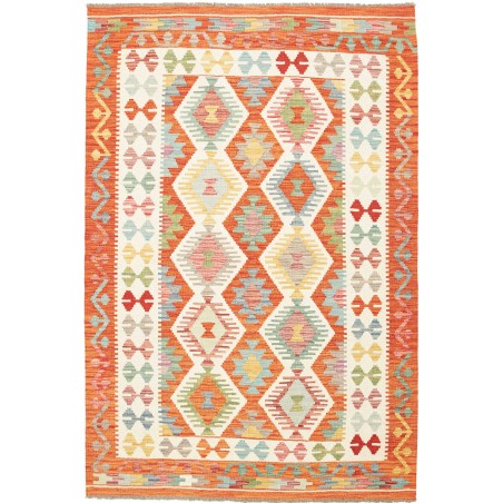 Tappeto Kilim Afghanistan giallo rosso 128x188