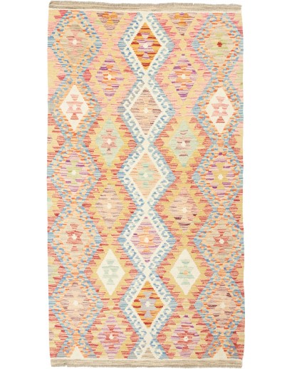 Tappeto Kilim Afghanistan giallo arancione 106x196