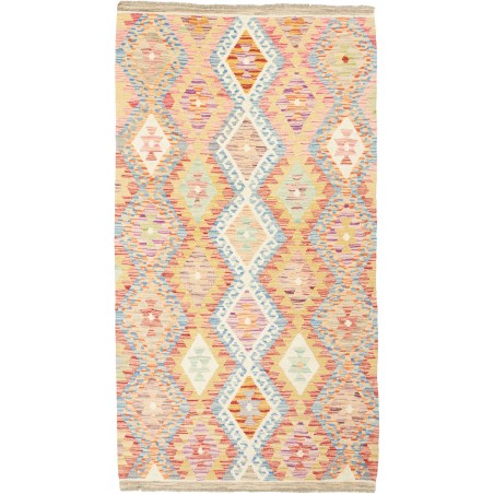 Tappeto Kilim Afghanistan giallo arancione 106x196