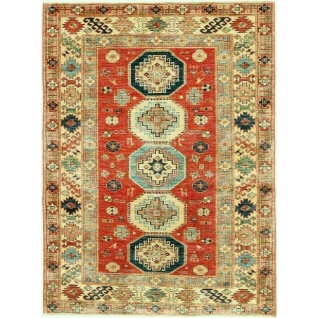 Tappeto Kazak Fine Pakistan marrone giallo 136x189