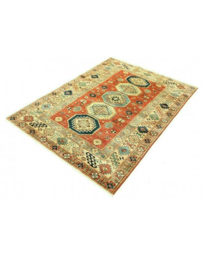 Tappeto Kazak Fine Pakistan marrone giallo 136x189