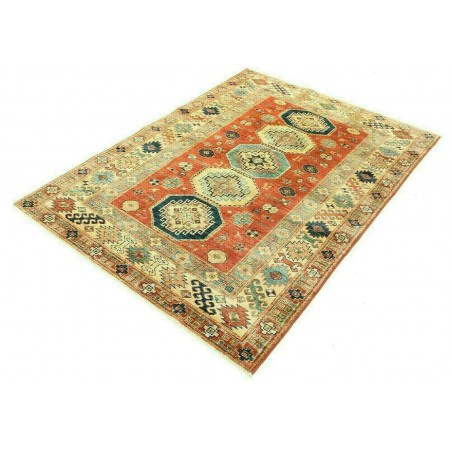 Tappeto Kazak Fine Pakistan marrone giallo 136x189
