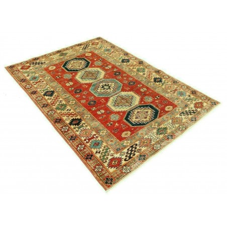 Tappeto Kazak Fine Pakistan marrone giallo 136x189