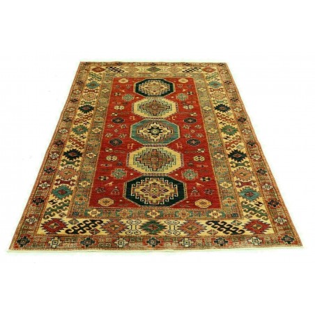 Tappeto Kazak Fine Pakistan marrone giallo 136x189