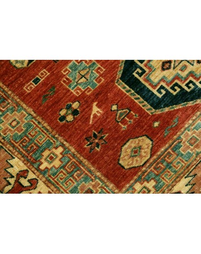 Tappeto Kazak Fine Pakistan marrone giallo 136x189