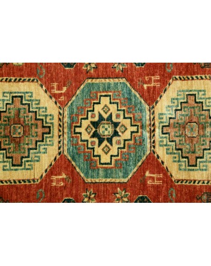 Tappeto Kazak Fine Pakistan marrone giallo 136x189