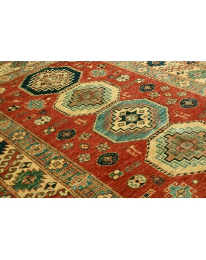 Tappeto Kazak Fine Pakistan marrone giallo 136x189