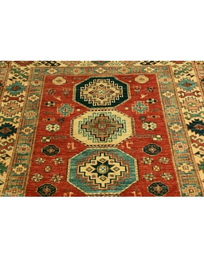 Tappeto Kazak Fine Pakistan marrone giallo 136x189