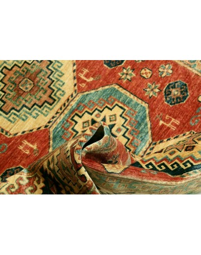 Tappeto Kazak Fine Pakistan marrone giallo 136x189