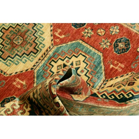Tappeto Kazak Fine Pakistan marrone giallo 136x189