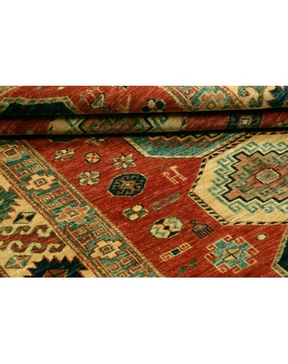 Tappeto Kazak Fine Pakistan marrone giallo 136x189