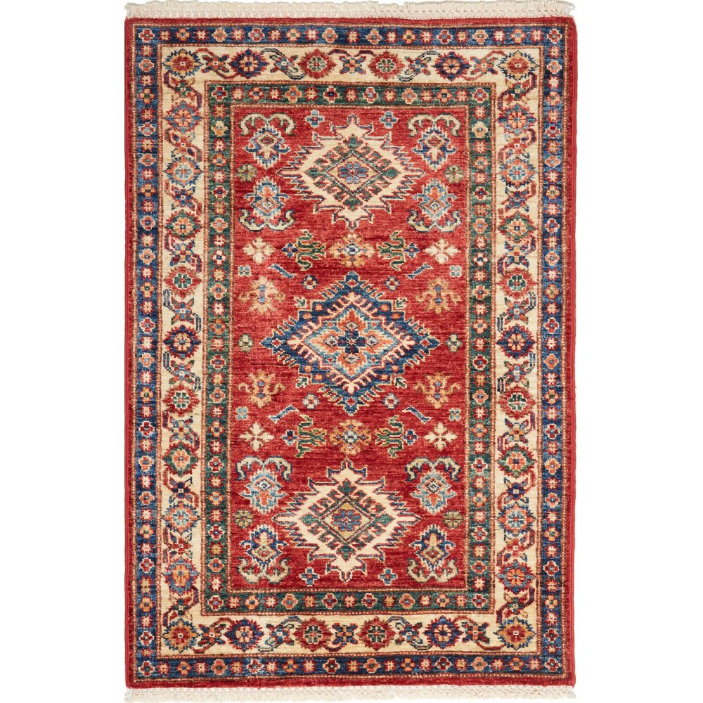 Tappeto Kazak Fine Pakistan marrone giallo 76x117 Tappeto Kazak Fine Pakistan marrone giallo 76x117