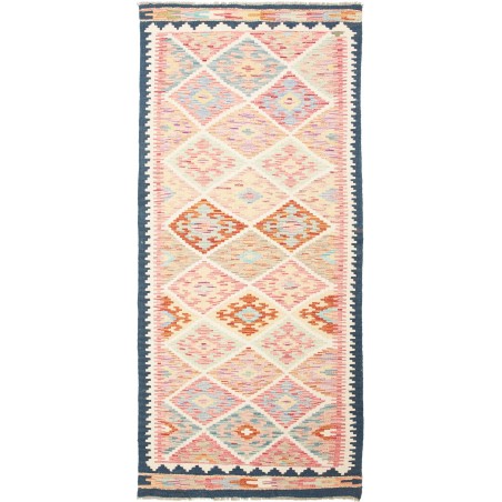 Tappeto Kilim Afghanistan giallo azzurro 95x214