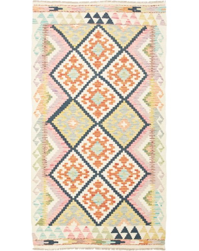 Tappeto Kilim Afghanistan beige azzurro 98x183