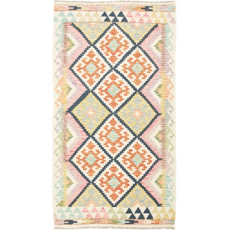 Tappeto Kilim Afghanistan beige azzurro 98x183