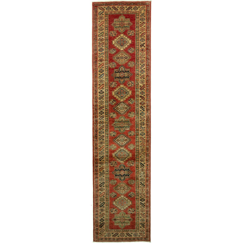 Tappeto Kazak Fine Pakistan marrone bianco 76x319