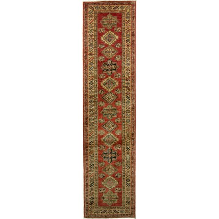 Tappeto Kazak Fine Pakistan marrone bianco 76x319