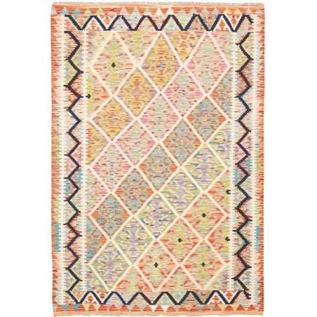 Tappeto Kilim Afghanistan giallo rosso 128x184