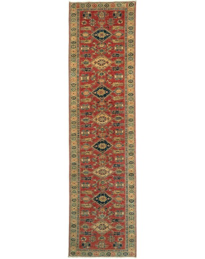 Tappeto Kazak Fine Pakistan marrone arancione 78x300