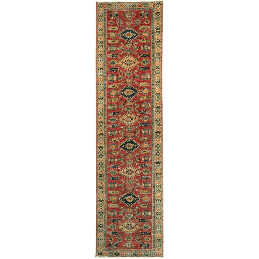 Tappeto Kazak Fine Pakistan marrone arancione 78x300