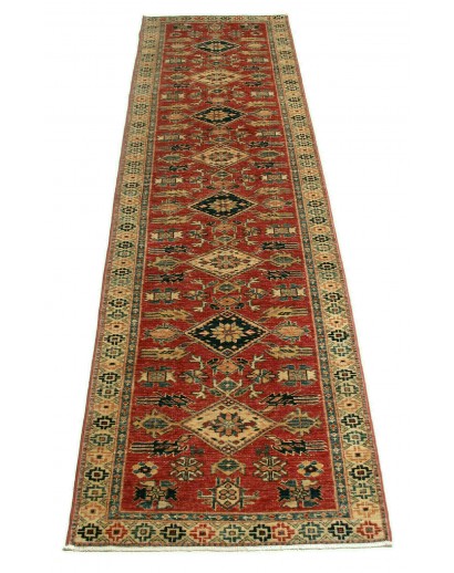 Tappeto Kazak Fine Pakistan marrone arancione 78x300