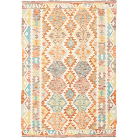 Tappeto Kilim Afghanistan giallo arancione 124x175