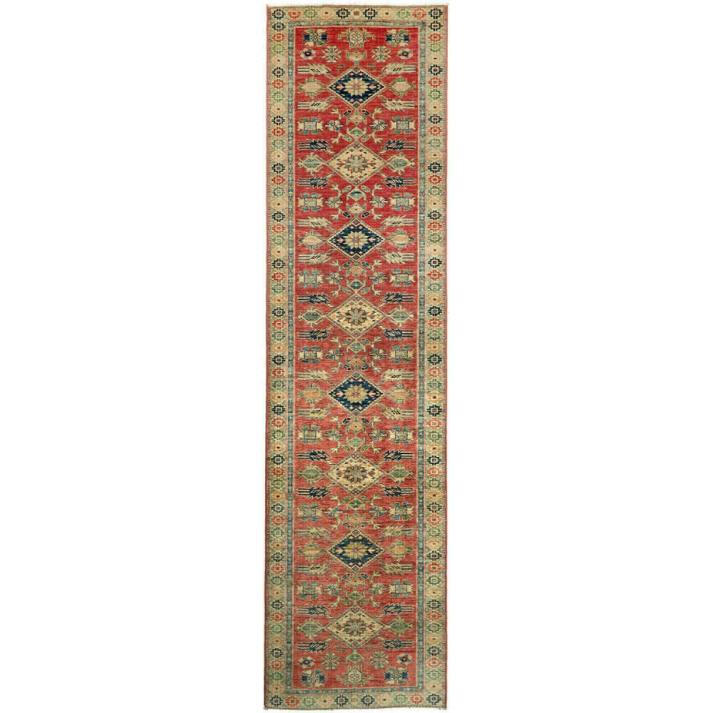 Tappeto Kazak Fine Pakistan bianco marrone 79x307