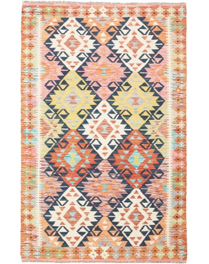 Tappeto Kilim Afghanistan giallo grigio 119x189
