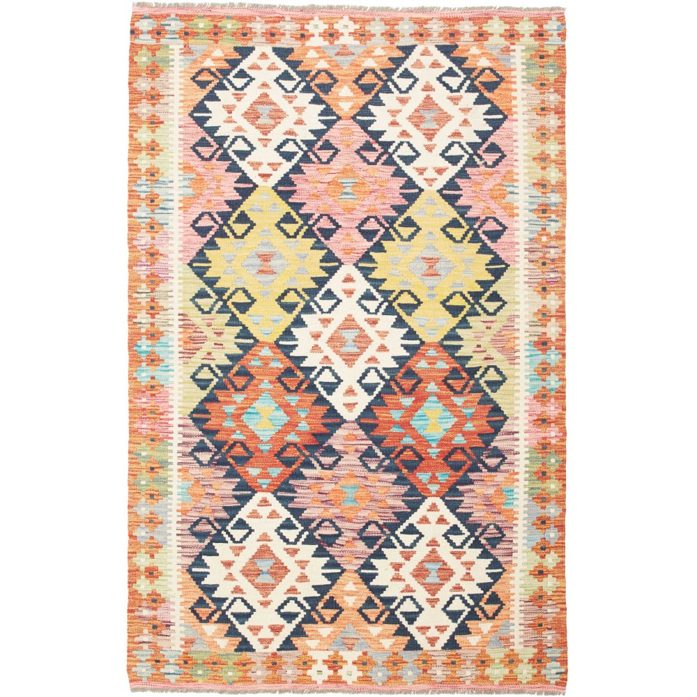 Tappeto Kilim Afghanistan giallo grigio 119x189