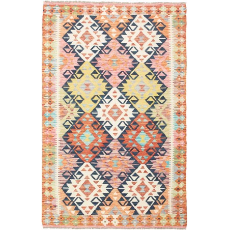 Tappeto Kilim Afghanistan giallo grigio 119x189