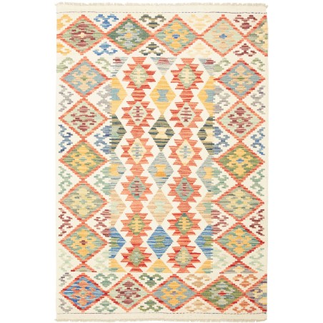 Tappeto Kilim Afghanistan giallo azzurro 125x185