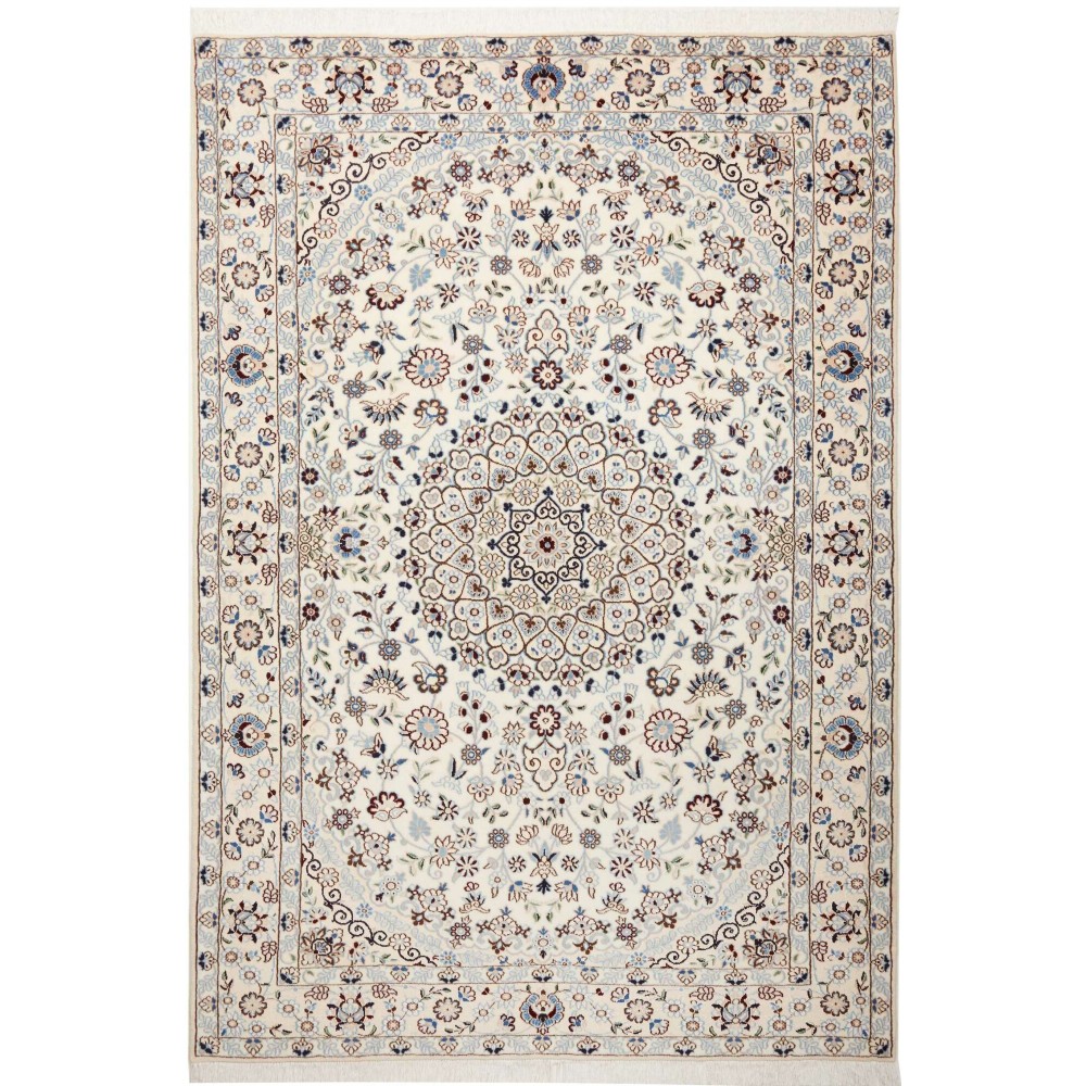 Tappeto Nain 9La Persia bianco grigio 130x213 Tappeto Nain 9La Persia bianco grigio 130x213