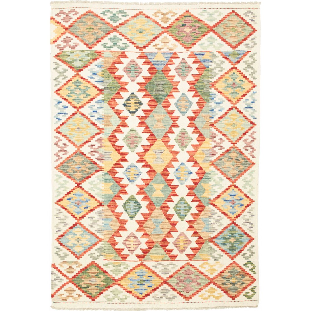 Tappeto Kilim Afghanistan giallo rosso 123x176