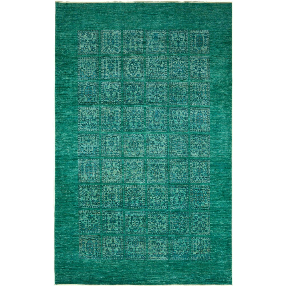Tappeto Bakhteari Pakistan verde blu 202x314